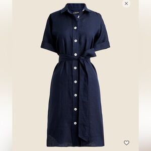 J. Crew Capitaine Shirtdress in Navy Linen